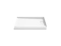 KOHLER K-44145-HW1 Stoneridge 48" X 36" Corner Shower Base, Right Drain - Honed White