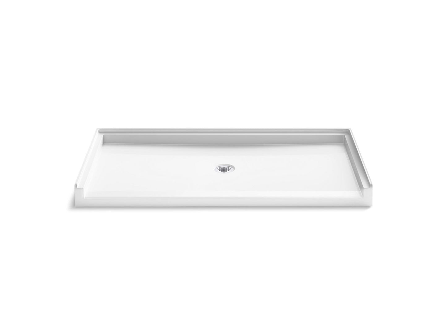 KOHLER K-44164-HW1 62" x 31" alcove shower base, center drain  -  Honed White