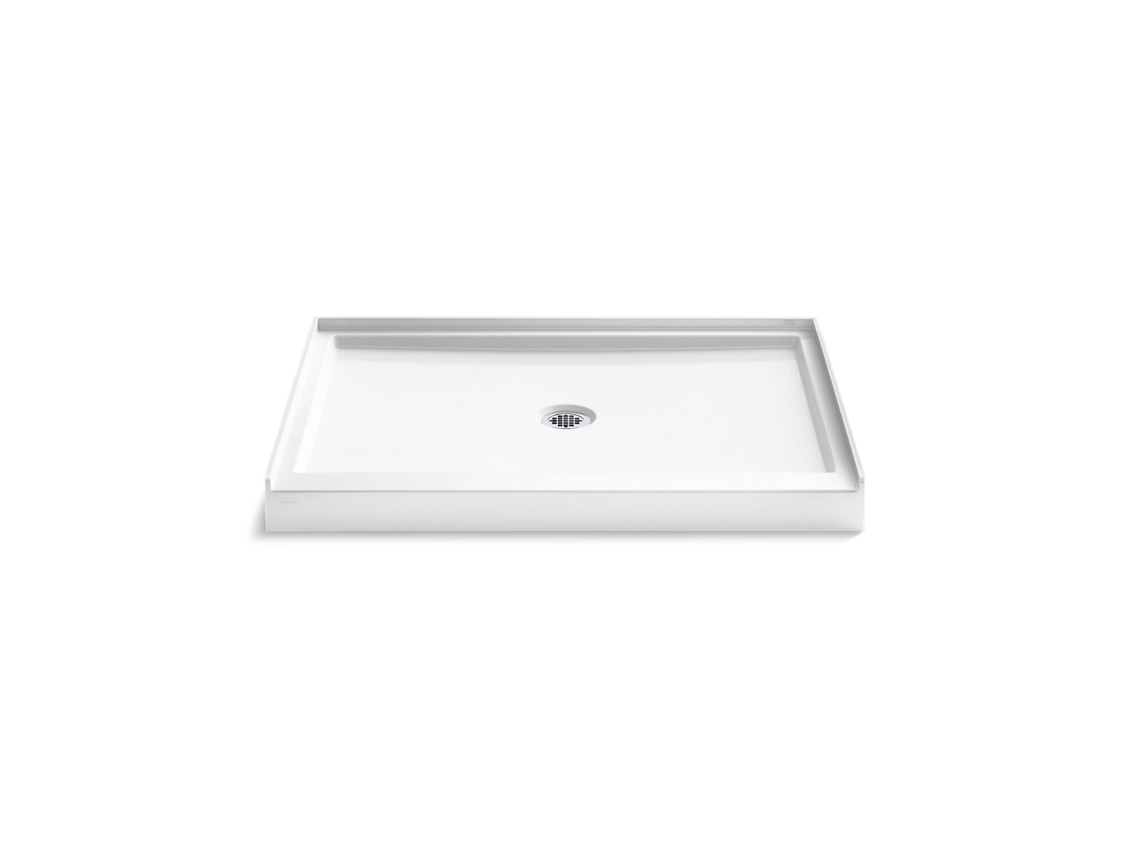 KOHLER K-44142-HW1 Stoneridge 48" X 34" Alcove Shower Base, Center Drain - Honed White