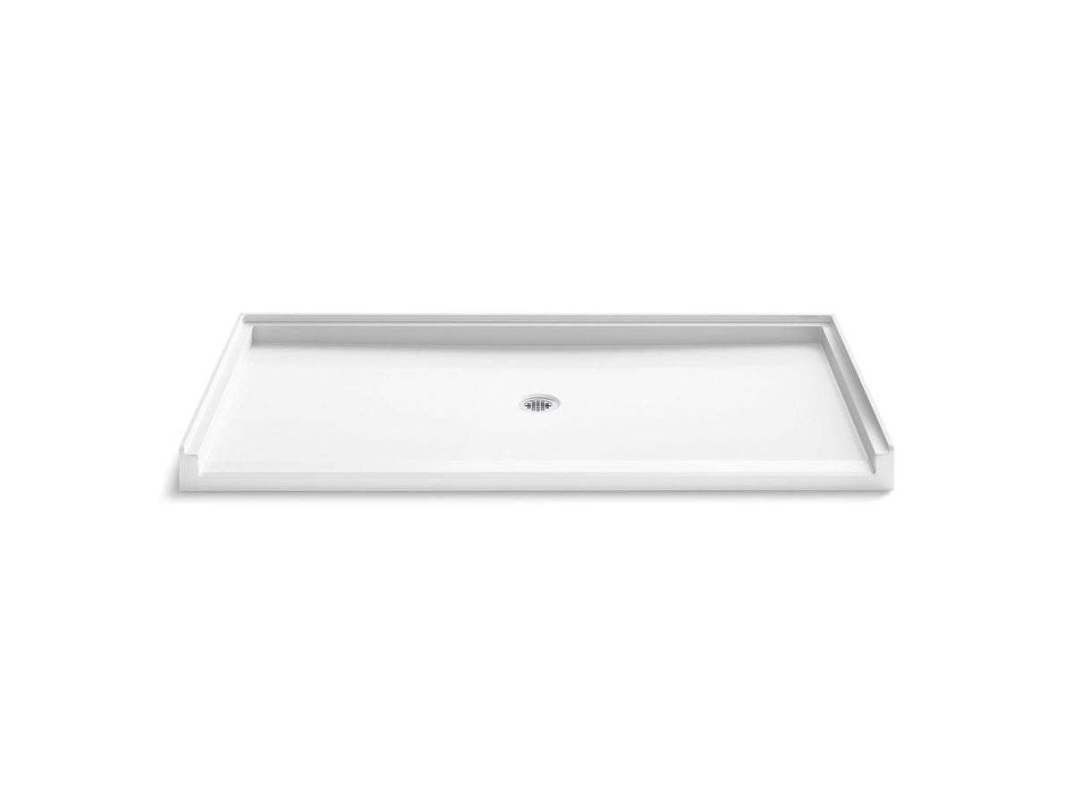 KOHLER K-44169-HW1 Stoneridge 72" X 36" Alcove Shower Base, Center Drain - Honed White