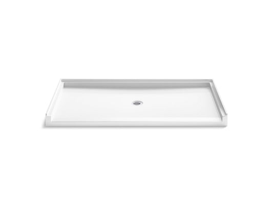 KOHLER K-44168-HW1 66" x 34" alcove shower base, center drain  -  Honed White