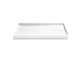 KOHLER K-44151-HW1 Stoneridge 60" X 34" Alcove Shower Base, Left Drain - Honed White