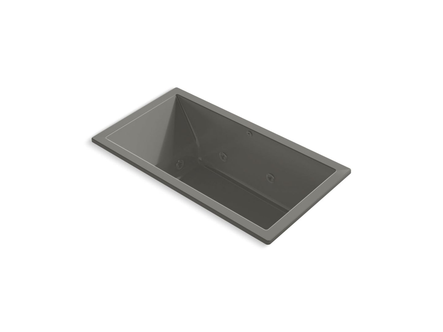 KOHLER K-1168-JH-58 Underscore 60" X 32" Drop-In Heated Whirlpool Bath In Thunder Grey