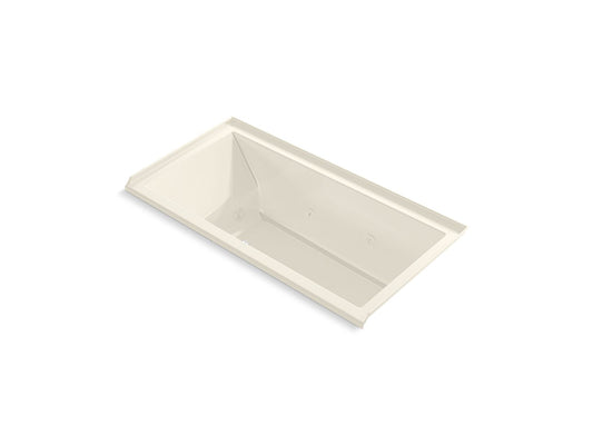 KOHLER K-1167-JRH-96 Underscore 60" X 30" Drop-In/Alcove Heated Whirlpool Bath, Right Drain In Biscuit