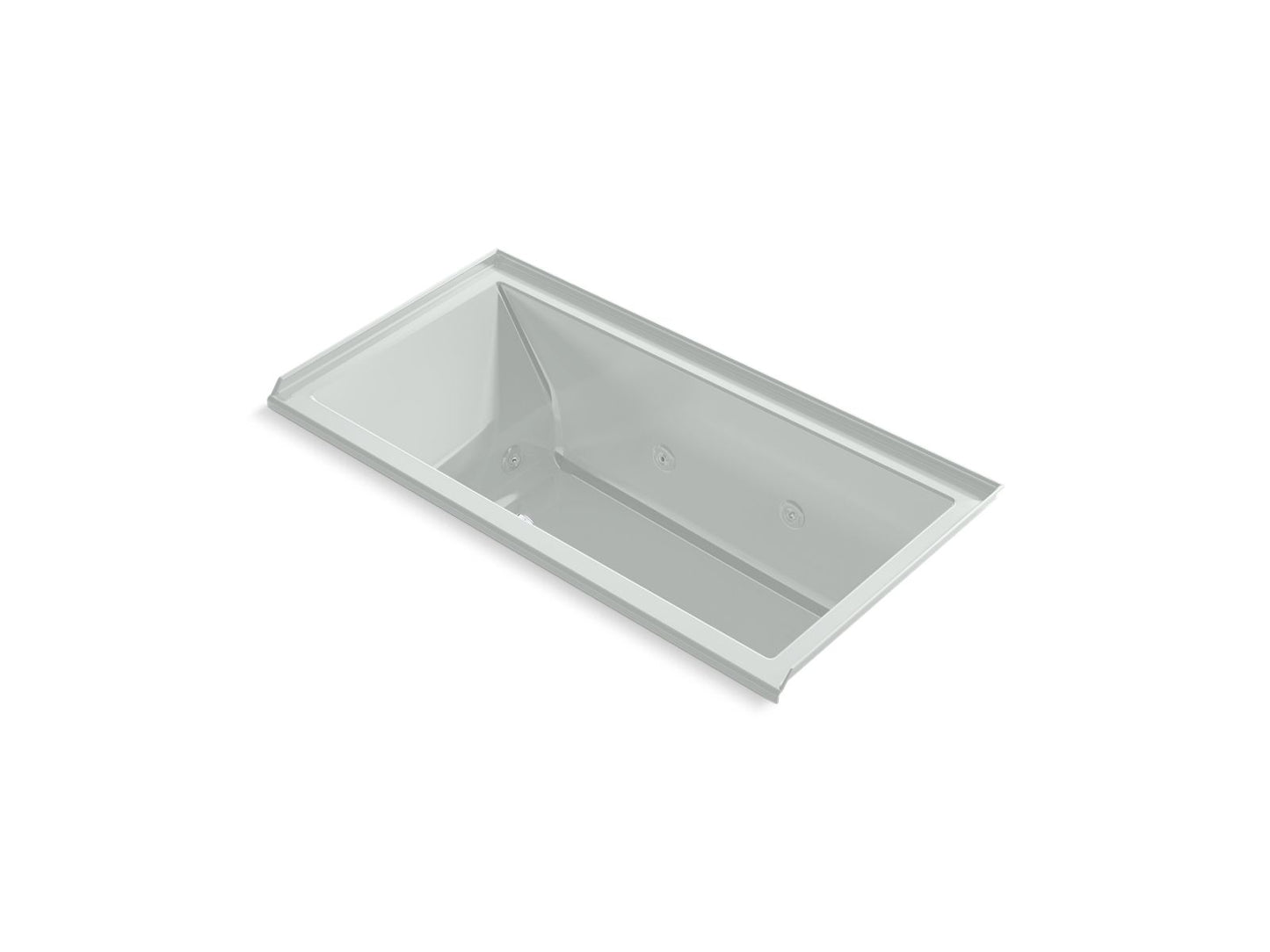 KOHLER K-1167-JRH-95 Underscore 60" X 30" Drop-In/Alcove Heated Whirlpool Bath, Right Drain In Ice Grey