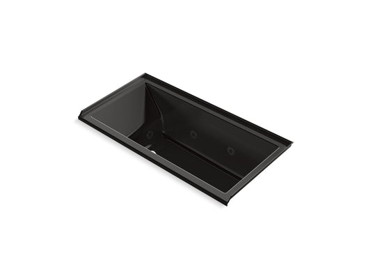 KOHLER K-1167-JRH-7 Underscore 60" X 30" Drop-In/Alcove Heated Whirlpool Bath, Right Drain In Black Black