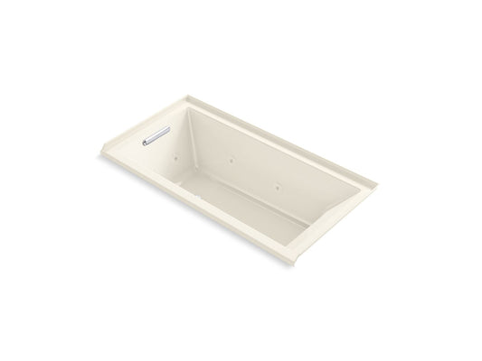 KOHLER K-1167-JLH-96 Underscore 60" X 30" Drop-In/Alcove Heated Whirlpool Bath, Left Drain In Biscuit