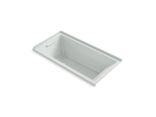 KOHLER K-1167-JLH-95 Underscore 60" X 30" Drop-In/Alcove Heated Whirlpool Bath, Left Drain In Ice Grey