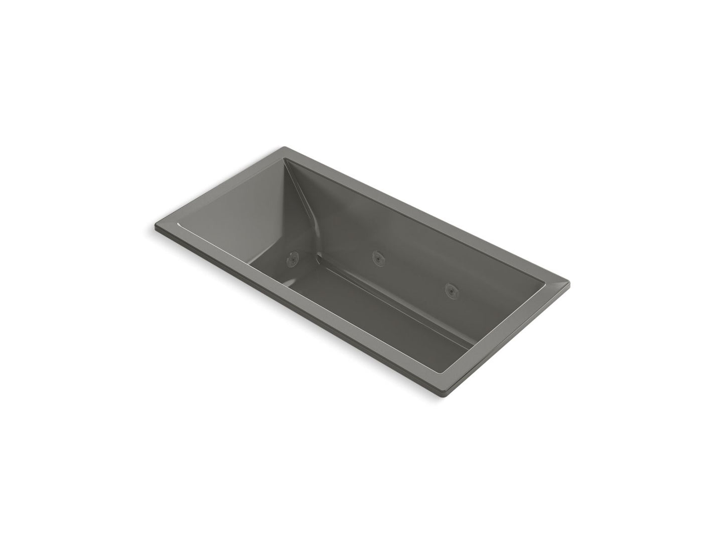 KOHLER K-1167-JH-58 Underscore 60" X 30" Drop-In Heated Whirlpool Bath In Thunder Grey