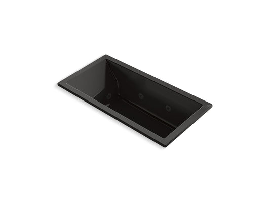 KOHLER K-1167-JH-7 Underscore 60" X 30" Drop-In Heated Whirlpool Bath In Black Black