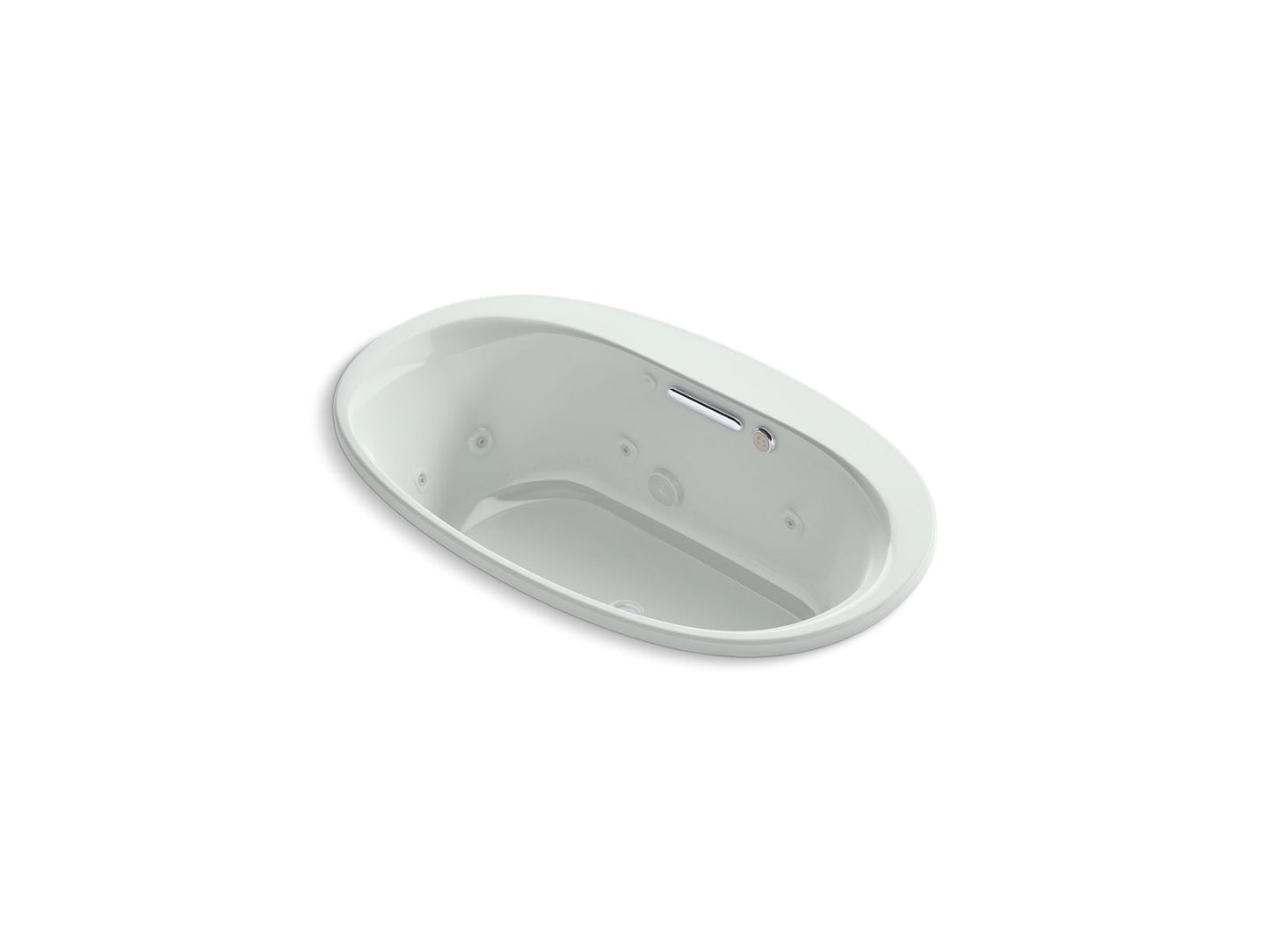 KOHLER K-5714-XHGH-95 Underscore 59-3/4" X 35-3/4" Drop-In Heated Bubblemassage Air Bath With Whirlpool In Ice Grey