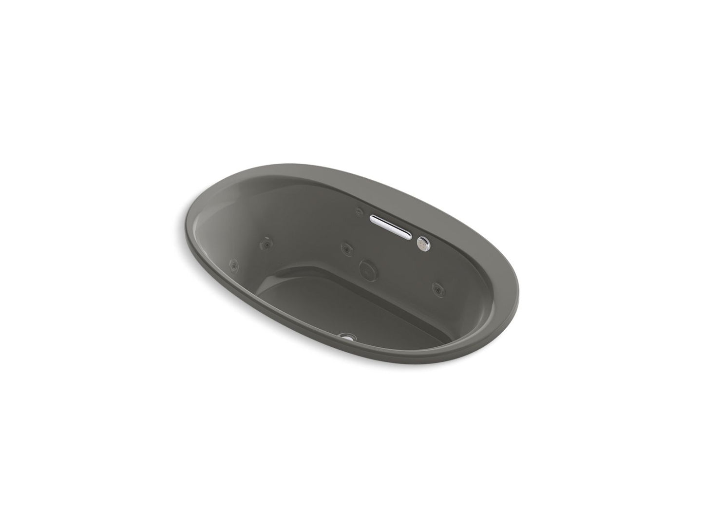 KOHLER K-5714-XHGH-58 Underscore 59-3/4" X 35-3/4" Drop-In Heated Bubblemassage Air Bath With Whirlpool In Thunder Grey