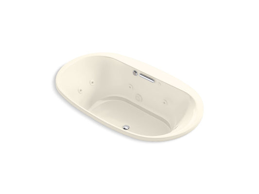 KOHLER K-5718-XHGH-96 Underscore 71-1/2" X 41-1/2" Drop-In Heated Bubblemassage Air Bath With Whirlpool In Biscuit