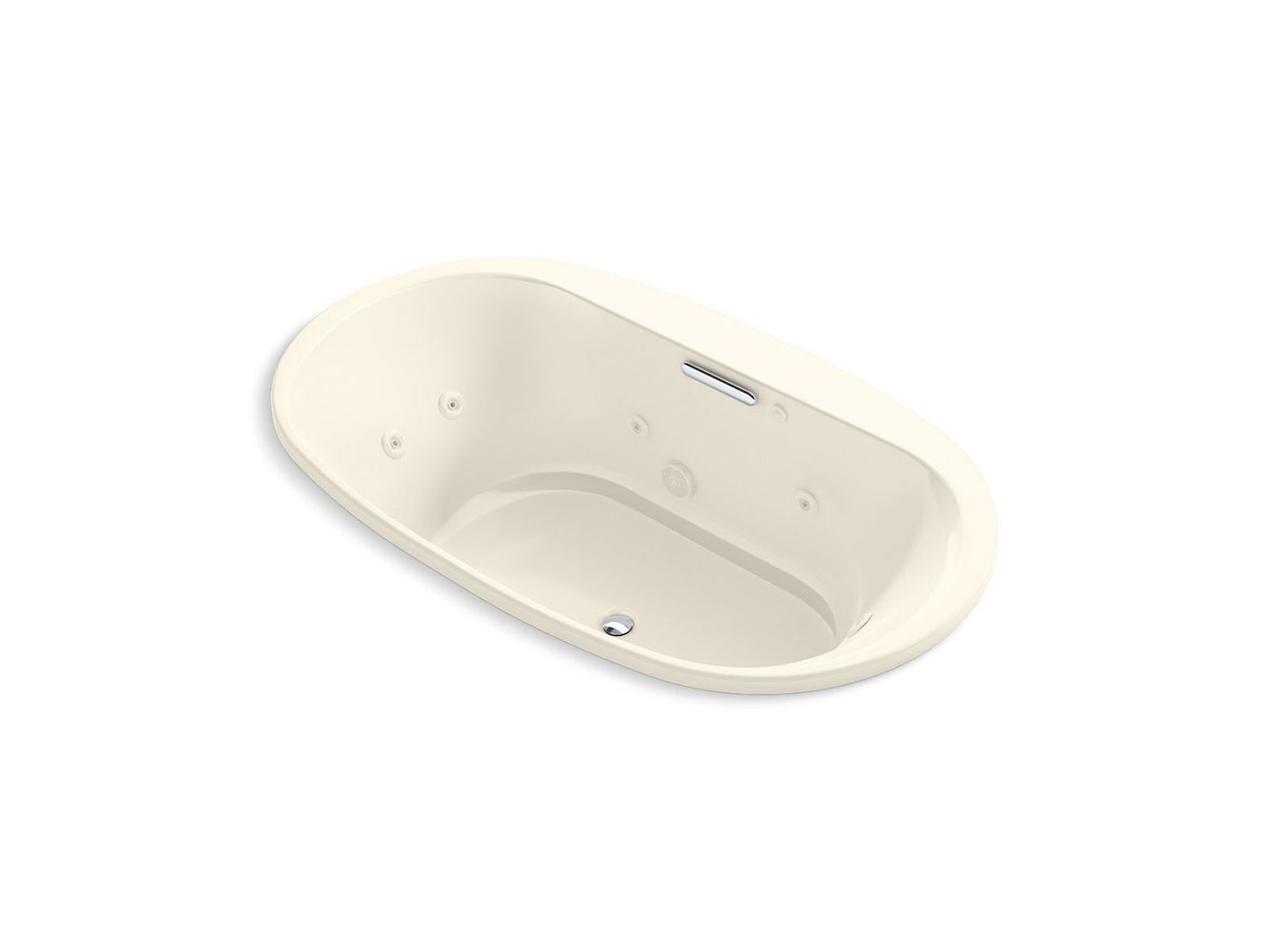 KOHLER K-5718-JH-96 Underscore 72" X 42" Drop-In Heated Whirlpool Bath In Biscuit