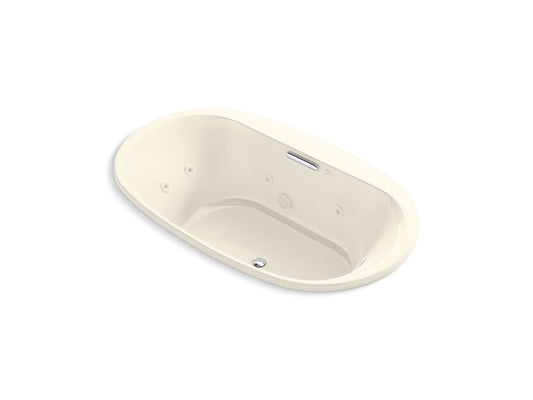 KOHLER K-5718-JH-96 Underscore 72" X 42" Drop-In Heated Whirlpool Bath In Biscuit