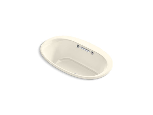 KOHLER K-5714-GHW-96 Underscore 59-3/4" X 35-3/4" Drop-In Heated Bubblemassage Air Bath With Bask Heated Surface In Biscuit