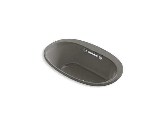 KOHLER K-5714-GHW-58 Underscore 59-3/4" X 35-3/4" Drop-In Heated Bubblemassage Air Bath With Bask Heated Surface In Thunder Grey