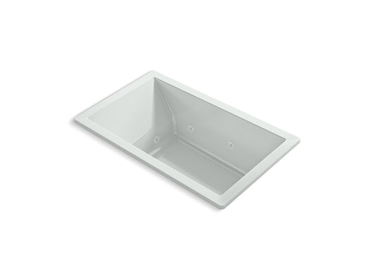 KOHLER K-1849-JH-95 Underscore 60" X 36" Drop-In Heated Whirlpool Bath In Ice Grey