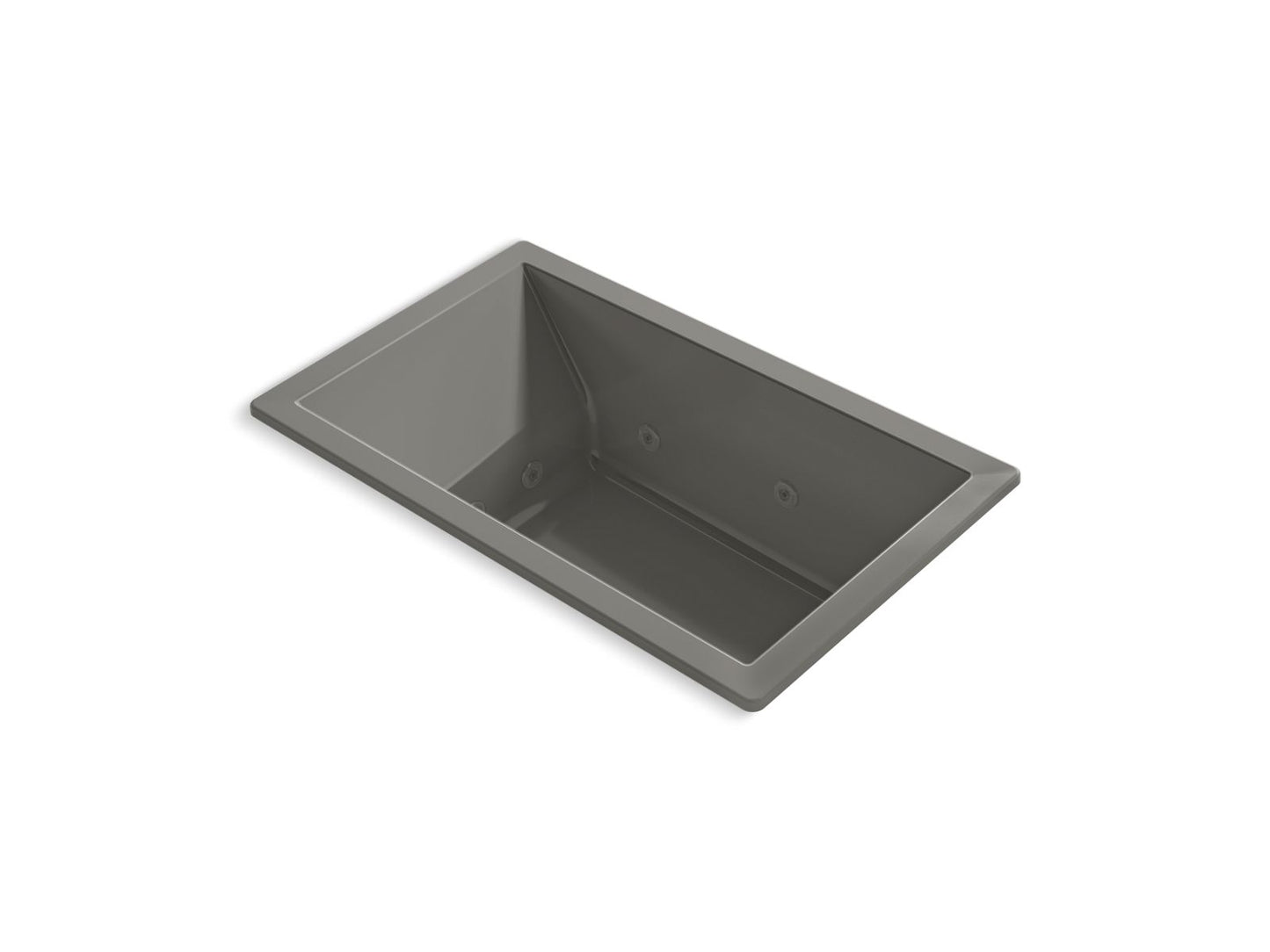 KOHLER K-1849-JH-58 Underscore 60" X 36" Drop-In Heated Whirlpool Bath In Thunder Grey