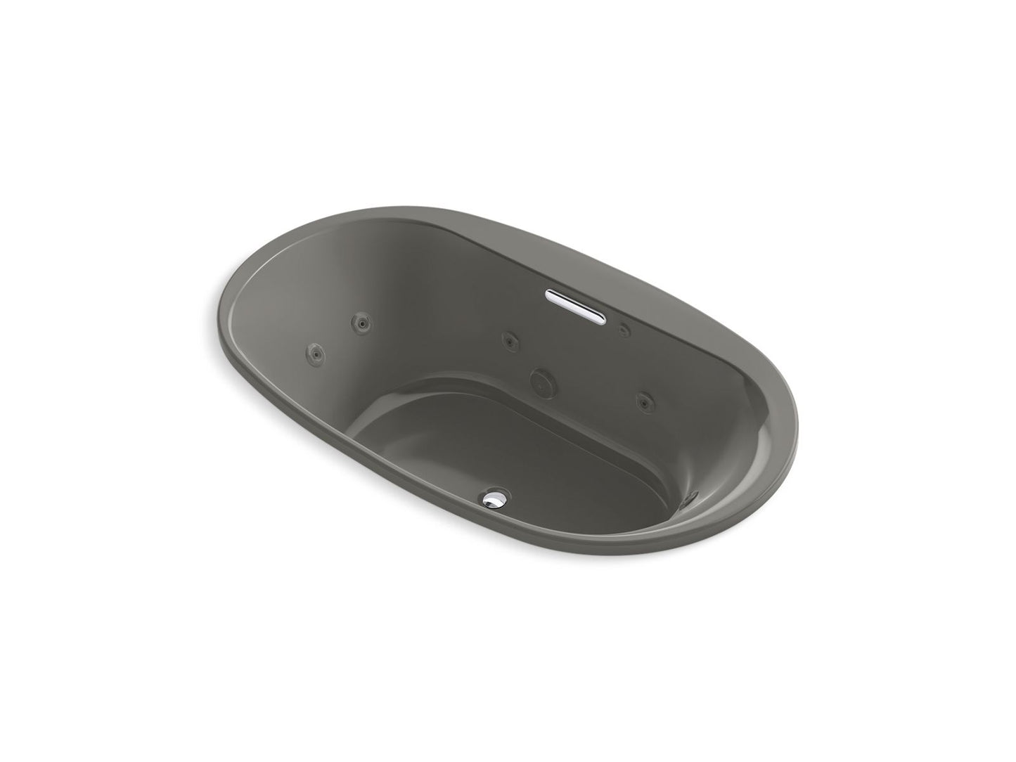 KOHLER K-5718-JH-58 Underscore 72" X 42" Drop-In Heated Whirlpool Bath In Thunder Grey