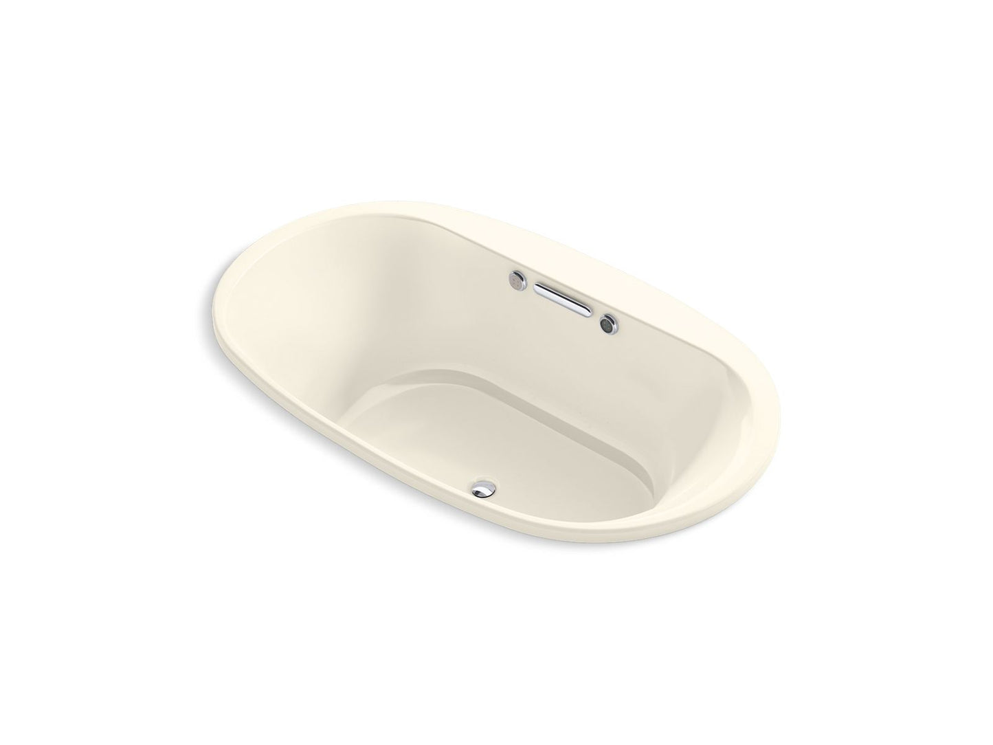 KOHLER K-5718-GHW-96 Underscore 71-1/2" X 41-1/2" Drop-In Heated Bubblemassage Air Bath With Bask Heated Surface In Biscuit