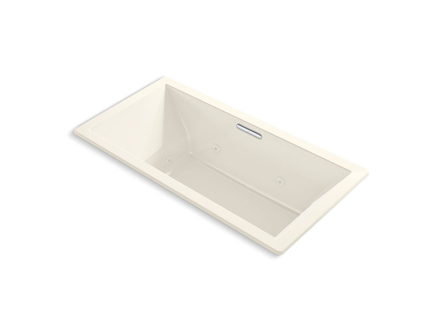 KOHLER K-1835-JH-96 Underscore 72" X 36" Drop-In Heated Whirlpool Bath In Biscuit