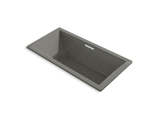 KOHLER K-1835-JH-58 Underscore 72" X 36" Drop-In Heated Whirlpool Bath In Thunder Grey