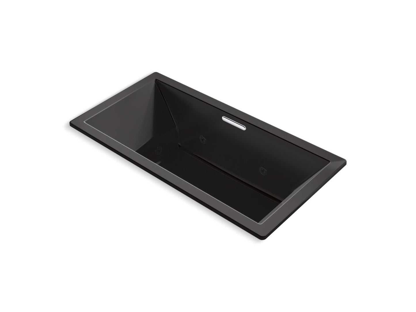 KOHLER K-1835-JH-7 Underscore 72" X 36" Drop-In Heated Whirlpool Bath In Black Black