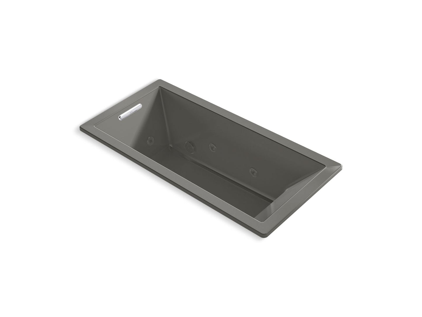 KOHLER K-1822-JH-58 Underscore 66" X 32" Drop-In Heated Whirlpool Bath In Thunder Grey