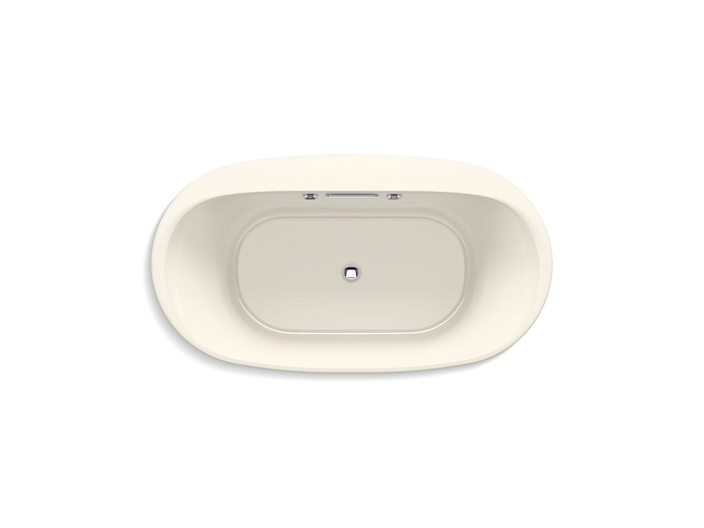 KOHLER K-5716-GHW-96 Underscore 66" X 36" Drop-In Heated Bubblemassage Air Bath With Bask Heated Surface In Biscuit