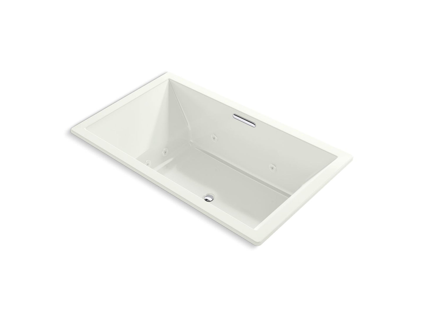 KOHLER K-1174-JH-NY Underscore 72" X 42" Drop-In Heated Whirlpool Bath In Dune