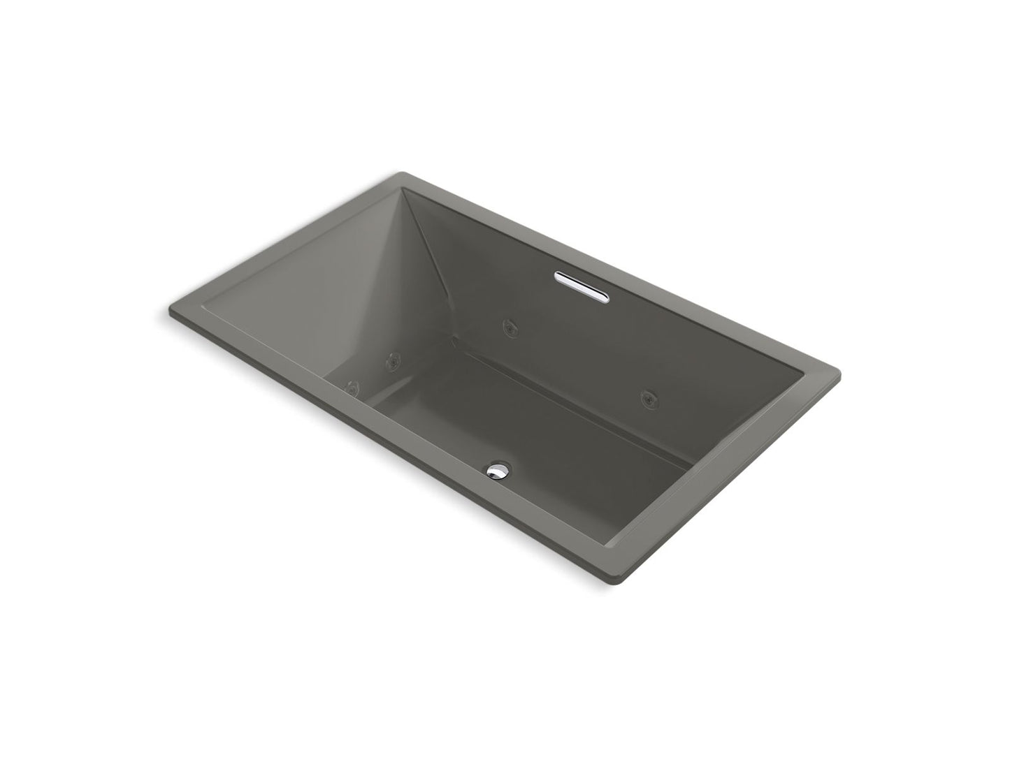 KOHLER K-1174-JH-58 Underscore 72" X 42" Drop-In Heated Whirlpool Bath In Thunder Grey