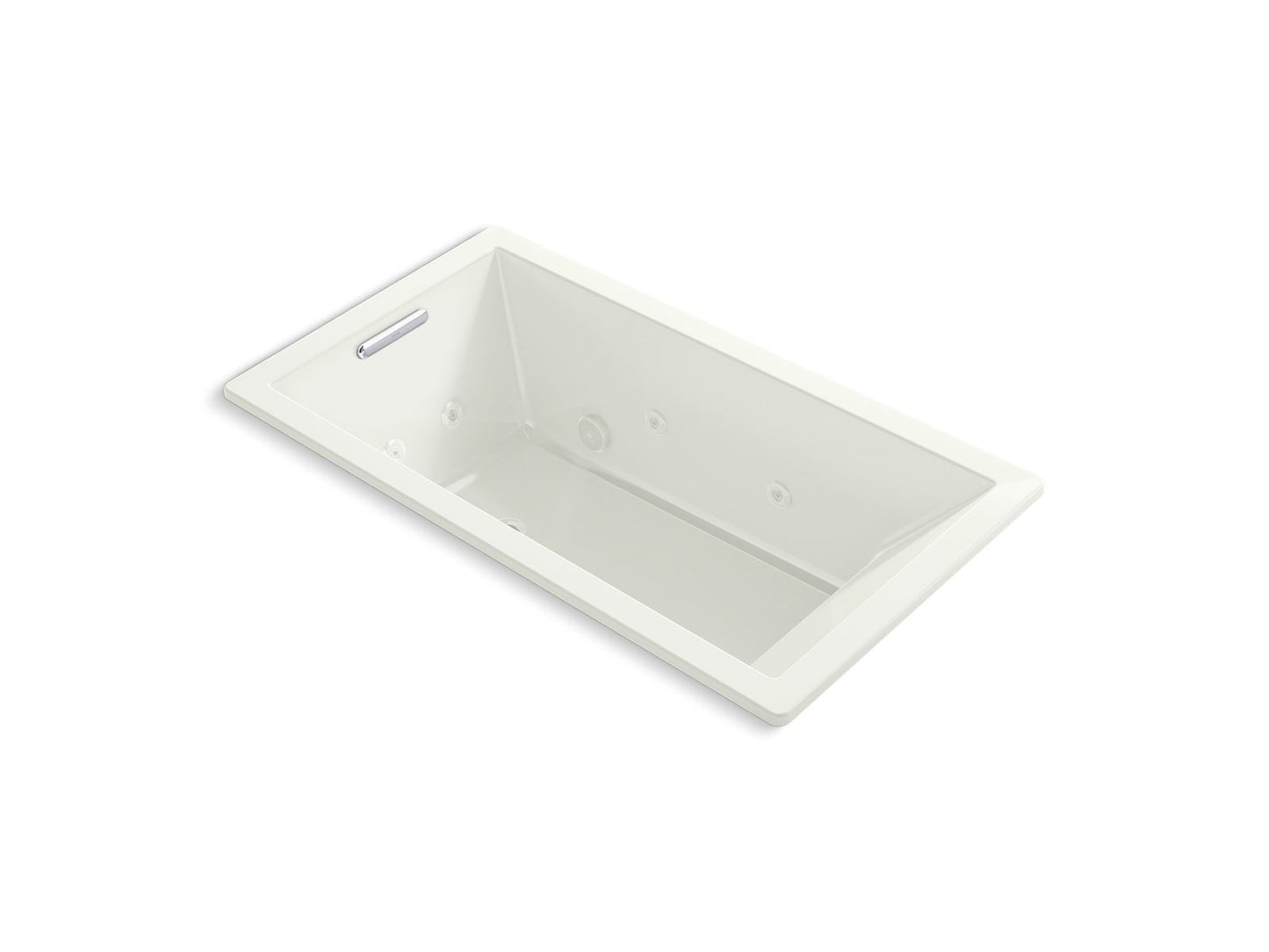 KOHLER K-1173-JH-NY Underscore 66" X 36" Drop-In Heated Whirlpool Bath In Dune