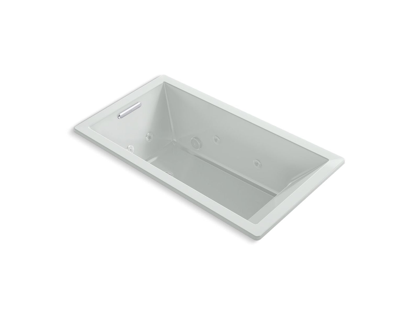 KOHLER K-1173-JH-95 Underscore 66" X 36" Drop-In Heated Whirlpool Bath In Ice Grey