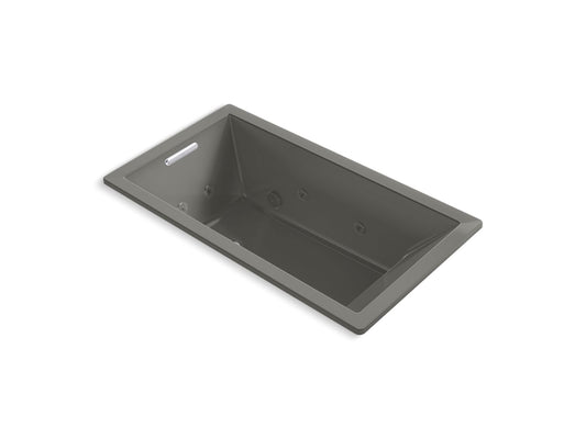 KOHLER K-1173-JH-58 Underscore 66" X 36" Drop-In Heated Whirlpool Bath In Thunder Grey