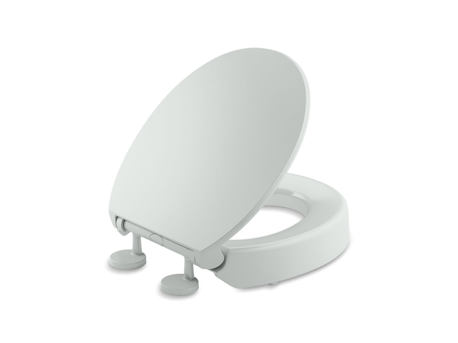 KOHLER K-25876-95 Elevated Quiet-Close round-front toilet seat  -  Ice Grey