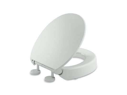 KOHLER K-25876-95 Elevated Quiet-Close round-front toilet seat  -  Ice Grey