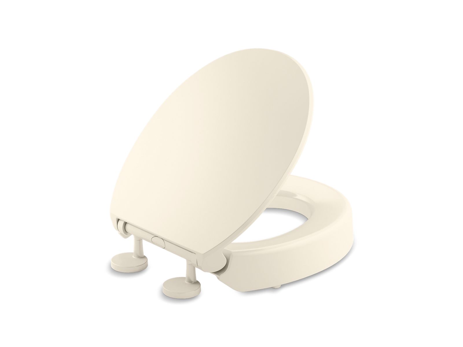 KOHLER K-25876-47 Elevated Quiet-Close round-front toilet seat  -  Almond
