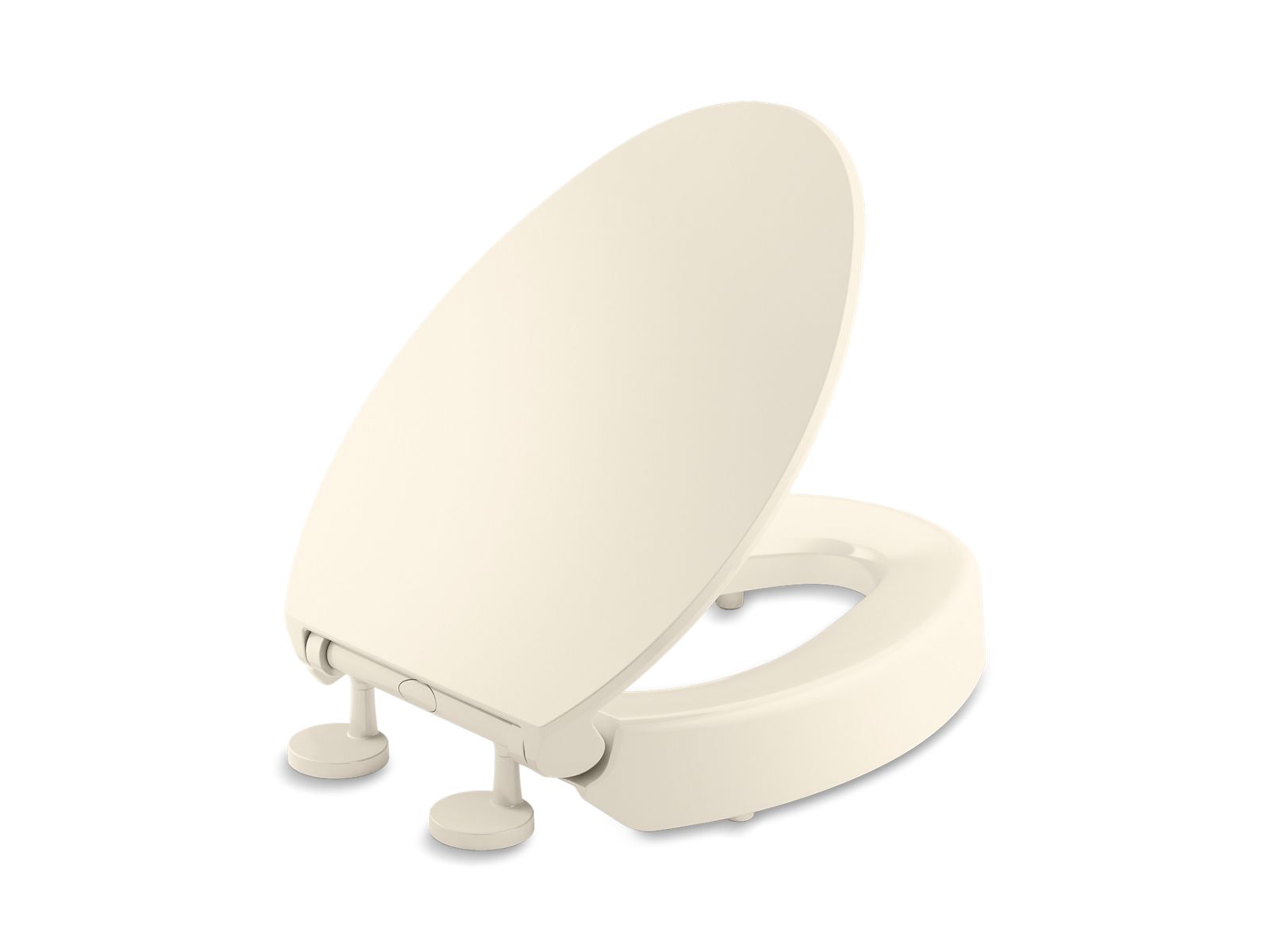 KOHLER K-25875-47 Elevated Quiet-Close elongated toilet seat  -  Almond