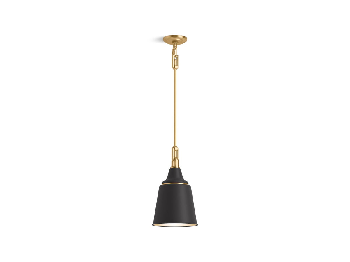 KOHLER K-42201-PE01-BML Varla 9" Pendant - Black With Brass Trim