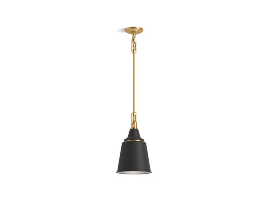 KOHLER K-42201-PE01-BML Varla 9" pendant - Black with Brass Trim