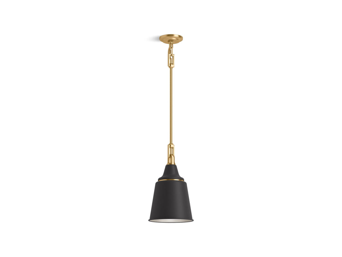 KOHLER K-42201-PE01-BML Varla 9" Pendant - Black With Brass Trim