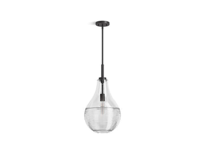 KOHLER K-42197-PE01-BLL Simplice 12" teardrop pendant - Matte Black