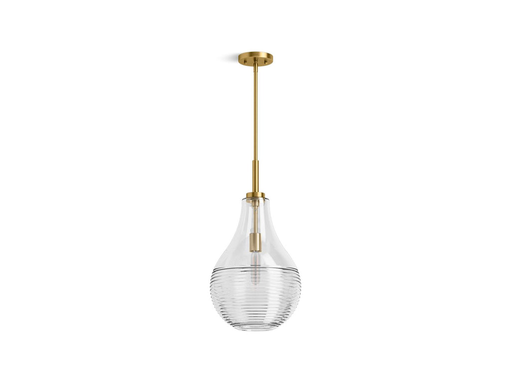 KOHLER K-42197-PE01-2GL Simplice 12" Teardrop Pendant - Brushed Moderne Brass