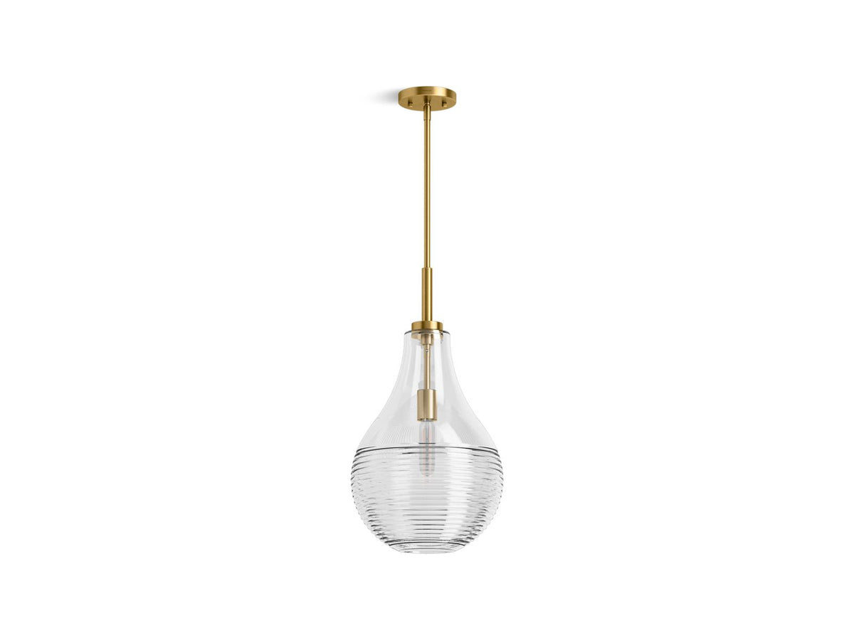 KOHLER K-42197-PE01-2GL Simplice 12" Teardrop Pendant - Brushed Moderne Brass