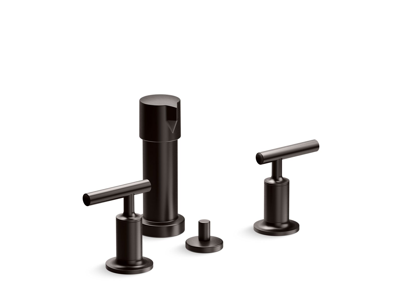 KOHLER K-14431-4-BGP Vertical spray bidet faucet with lever handles  -  Brushed Graphite