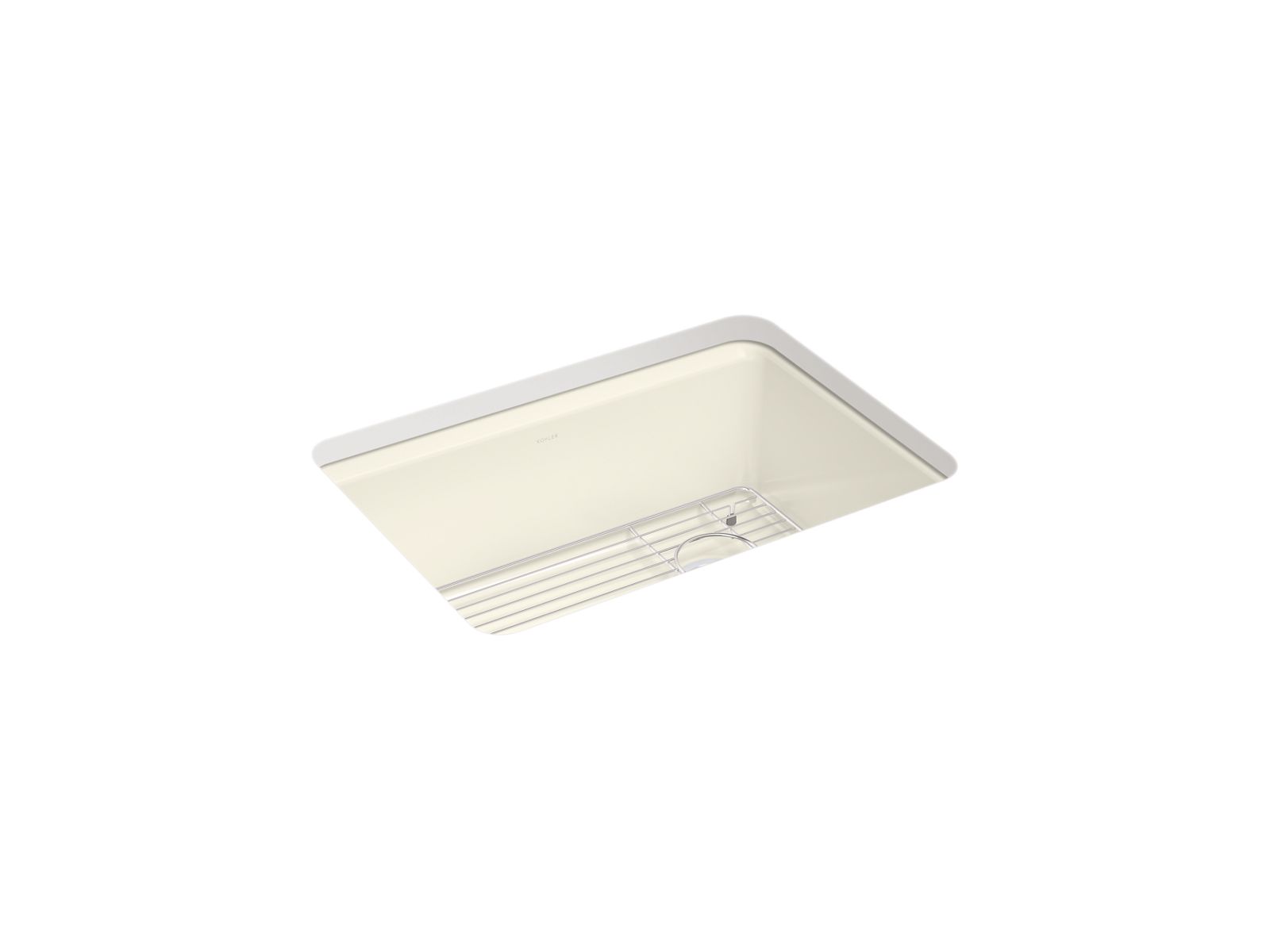 KOHLER K-8668-5UA1-96 Riverby 27 in. Undermount Single-Bowl Kitchen Sink  -  Biscuit