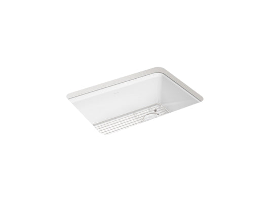 KOHLER K-8668-5UA1-0 Riverby 27 in. Undermount Single-Bowl Kitchen Sink  -  White