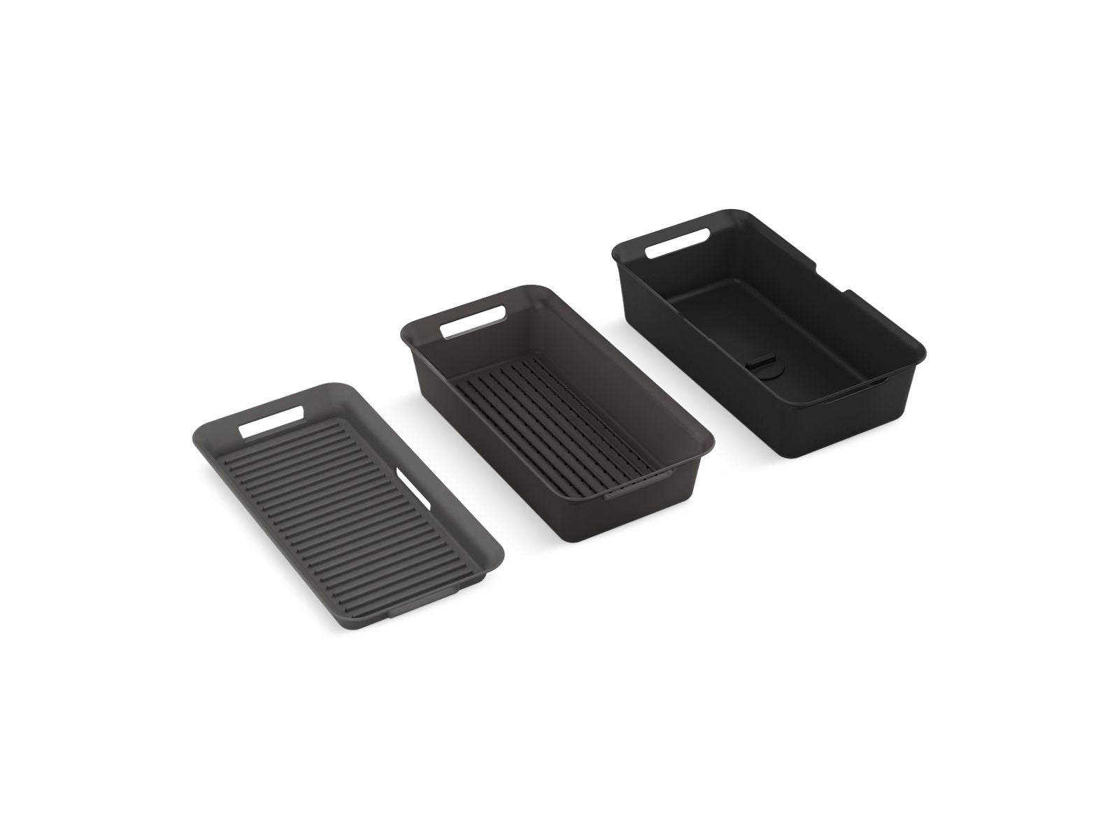 KOHLER K-35000-DRK Riverby Three-Piece Workstation Sink Accessory Set