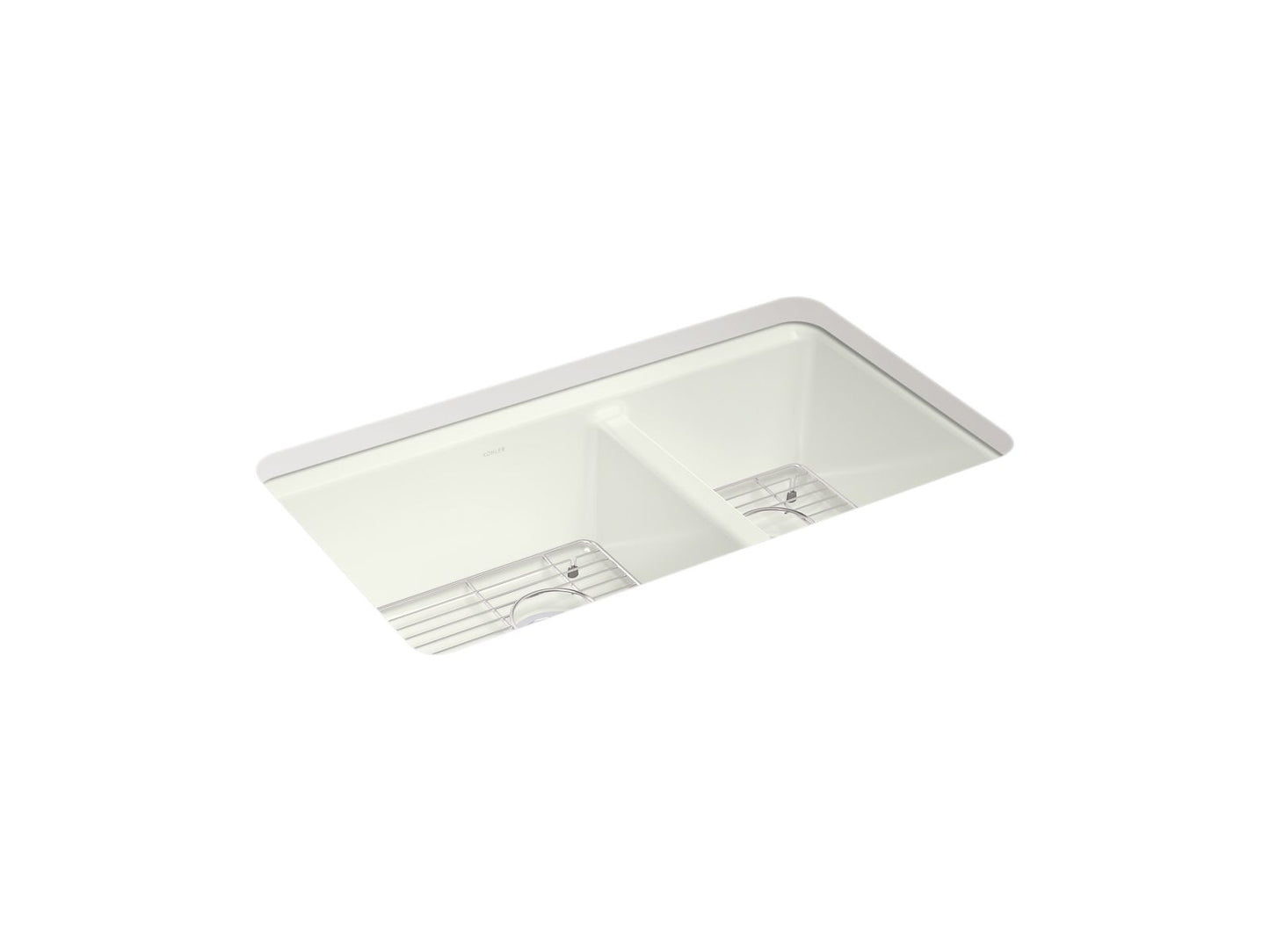 KOHLER K-8669-5UA1-NY Riverby 33" Undermount Double-Bowl Kitchen Sink - Dune